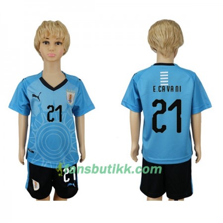 Fotball-VM 2018 Uruguay drakt E.Cavani 21 Barn Hjemmetrøye